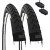ECOVELO 2 COPERTONI 26 X 1 1/2 (40-584) + CAMERE VALVOLA SCHRADER PNEUMATICI GOMMA PER BICI BICICLETTA VINTAGE OLANDA STRADALE 26" CITY BIKE