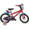 Denver Bike Bicicletta Bambino 14 Pollici Licensed Spiderman, 3-5 Anni, Rotelle Removibili, Freni Caliper Anteriore/Posteriore, Telaio Acciaio, Ruote Gonfiabili, Borraccia e Scudo