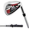 MAZEL 7 Iron - Mazza da golf per adulti, uomini e donne, con impugnatura migliorata, per principianti, 94 cm (rosso argento)