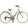 Via Veneto Bazam - Bicicletta Donna Malagueta Lady 28", Cambio a 6 Velocità, Taglia 46, Verde Borghese, City Bike Retrò Vintage in Acciaio | VV619L