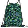 934 Fiore di Mandala Psichedelico Sacca Zaino Leggero Sacca con Coulisse Gym Sack Impermeabile Sacca Sportiva Palestra per Palestra Scuola Adulto 36X42cm