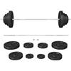 HOMCOM Set di Bilanciere e Dischi da 70 kg totali con 8 Pesi, Bilanciere Palestra Regolabile Antiscivolo in Acciaio, Plastica e Sabbia, Barra Ø25 mm, 170x40.5x40.5cm, Nero