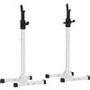 HOMCOM Supporto Porta Bilanciere Universale per Casa e Palestra, Squat Rack Altezza Regolabile in Acciaio Carico Massimo 150kg, Bianco e Nero
