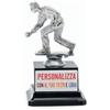 D&Vlab Trofeo Torneo Bocce 15 cm Argento Personalizzato con Targhetta Bianca Stampata - Coppa Premiazioni Sportive