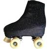 GISI Danza Copripattini in Velluto e Glitter Argento per Pattinaggio - Taglie dal 34 alla 42-100% Made in Italy (L - Misura Pattini 40/42, Nero)
