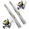 MG GROUP MGFISHING Kit Combo Surfcasting 2 Canne TRABUCCOSonic 3pz 4,20mt 200gr + 2 Mulinelli a scelta (2 SONIC 3PZ + 2 LINEAEFFE ATLAS 8000)
