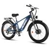 DESHENG SOARED Adult electric mountain bike featuring dual motors, a torque sensor, a removable 48V 30Ah battery, hydraulic brakes, full suspension, and 26×4.0-inch wide tires (blu, Sensore di coppia)