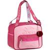 Edea Borsa a cubo per pattini, colore fucsia, combinazione di poliestere duro morbido e goffrato, tasche multiple, fondo rivettato, maniglie regolabili