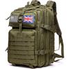 Thuram 50L zaino durevole in nylon impermeabile per pesca, caccia, militare, tattico, per sport all'aperto, campeggio, escursionismo, Nero , 50 cm (L)