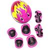 TREETDOBV 7pcs/Set Set Casco Regolabile per Bambini, Ragazzi Ragazze Casco Ginocchiere Gomitiere Protezioni Polso Set di Protezioni per Pattini a Rotelle Skateboard Bici, Rosa, Rosso, Blu(Rosa)