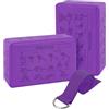 Generico blòcchi per stretching yoga - Accessorio fitness da 9,06 pollici | Blocco morbido EVA - Confezione da 2 mattoncini antiscivolo da 300 g con cinghi? elastica da 72, ideale per yoga, meditazione