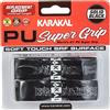 Karakal Supergrip - Impugnatura di Ricambio per Racchetta da Tennis/Badminton/Squash, 2 impugnature (Nero)