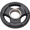 JK FITNESS Disco GHISA OLIMPIONICO GOMMATO Tri-Grip Foro Ø50 mm da 1,25 kg Diamond,Unisex,Nero,Unica