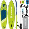 SOLAVERO Tavola da Sup Gonfiabile, 323 cm Tavola da Paddle con Antiscivolo EVA, Pagaia Regolabile, 3 Pinne, Surf Gonfiabile per Tutti i Livelli di Abilità, Fino a 200kg, Bianco e Nero
