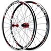 LPYDWZ Ruote Bici da Corsa Lega di Alluminio 700C, Ruote for Bici Rosse con Freno a V Doppia Parete 4 Cuscinetti Sigillati Cerchio da 30MM for Volano da 7-12 velocità 1720G