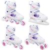RAVEN 4in1 Inline Skates Pattini in linea Triskates Pattini a rotelle/da ghiaccio per bambini ragazze regolabili (Rosi, 31-35 (20,5cm-23cm))