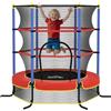 HOMCOM Trampolino Elastico per Bambini con Rete di Sicurezza, Tappeto Elastico con Pali Imbottiti per Interno ed Esterno, Età 3-10 Anni, Ø175 x 190 cm, Blu