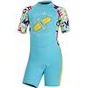 TOKYMOON Costume da bagno per bambini e ragazze, con protezione solare UV, 2,5 mm, in neoprene, costume da bagno blu cielo 2-3 Anni
