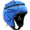 AIHOME Casco da rugby per bambini, morbido e imbottito, protezione per la testa regolabile, blu