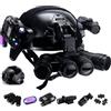 LZAQHMT Set Casco Tattico Per Bambini - Modello Con Visore Notturno A 4 Occhi, Torcia E Supporto NVG | Equipaggiamento Combattimento Multifunzionale Per Cosplay, Softair E Giochi All'aperto