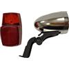 Generico Set di LUCI Anteriore + Posteriore A LED per Tutte Le Biciclette - GRAZIELLA - Olanda - Vintage - ETC. (Luce Anteriore Attacco Forcella e Luce Posteriore Attacco parafango)