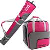 Brubaker Borsa Porta Scarponi 'Super Function 2.0' con Scomparto Casco et Sacca da Sci 'Carver PRO 2.0' Colore Fucsia/Grigio 190 cm