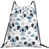 934 Koala Sacchetto Sportivo Unisex Sacca Impermeabile Sacca Sportiva con Coulisse Zainetti per All'Aperto Scuola Adulto 36X42cm