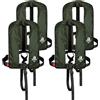 12skipper Set di 4 12skipper giubbotti di salvataggio automatici 165N ISO con imbragatura, verde oliva