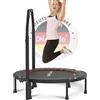 DH FitLife Trampolino Fitness Pieghevole per Interni senza Installazione | Ø 102 cm 40 Pollici Mini Trampolino | Portata 150 kg | Manico Regolabile a 4 Livelli | Stabile e Resistente