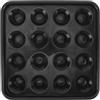 Qalvona Vassoio Porta Biglie da Biliardo per 16 Palline, Contenitore in Plastica Nero, Organizzatore per Tavolo da Snooker e Pool - Design Elegante, Facile Trasporto, Adatto a Bar e Sale
