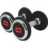 Gorilla Sports® Manubri Palestra - Fissi, Peso a Scelta 2,5-50kg, Singolo o Coppia, con/Senza Porta, Ghisa, Rivestimento in Gomma, Impugnatura Antiscivolo, Cromata - Pesi Palestra, Dumbbells