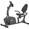 HOMCOM Cyclette Orizzontale con 8 Livelli di Resistenza e Seduta Regolabile, Cyclette Magnetica Professionale con Corde Elastiche e Porta Cellulare, Display LCD, per Riabilitazione Casa Anziani