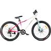 sun baby VERDANT CALIX Bicicletta da 26 pollici, mountain bike per adulti, bici da ciclismo 26 - ammortizzatore, freni a disco, cambio a 7 velocità - Bianco-Rosa-Menta