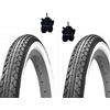 Kenda 2 COPERTONI KENDA 20 X 1.75 (47-406) + CAMERE PNEUMATICI BIANCO NERI GOMMA X GRAZIELLA CITY BIKE STRADALE