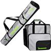 Brubaker Combi Set Carver Tecpro - Borsa da Sci con Spallacci Imbottitie e Borsa Porta Scarponi da Sciper 1 Paio di Sci + Bastoncini + Scarponi + Casco - Color Color Argento/Verde - 190 cm