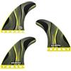 AQUBONA Pinne per Tavola da Surf, Doppia Pinna Singola, G5 G7 Set di Pinne Eliche a Nido d'Ape in Fibra di Vetro, Pinne di Ricambio per Stand Up Paddleboard, Longboard (FU-G5-giallo)