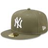 New Era York Yankees MLB League Essential Olive 59Fifty Basecap - 6 7/8-55cm (S)