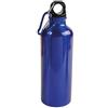 Generico Borraccia in alluminio (500ml), con tappo in plastica e moschettone (blu)