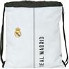 safta Real Madrid 1a squadra 24/25 - Zaino a sacco piatto, grande, ideale per bambini di diverse età, comodo e versatile, qualità e resistenza, 35 x 40 cm, colore: bianco/grigio