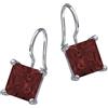 Vinani Orecchini pendenti - Quadrato - Zirconia rosso scuro - argento sterling 925 - OH3R