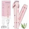 bunoju The Dermave, rasoio elettrico Dermave 2.0, con doppia testa in acciaio inossidabile, impermeabile IPX7, uso bagnato e asciutto, riduce il tiraggio, adatto a tutti i tipi di pelle (rosa)