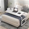 LIJBDDM Letto Regolabile E Portatile,Tavolino Da Letto Scrivania Per Computer Estensibile A Croce Tavolo Da Lavoro Mobile Regolabile In Altezza(Color:Bianco)