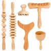 Bipily Maderoterapia Kit Legno 6 Pezzi - Maderoterapia Legno - Maderoterapia Rullo con Guasha Massaggio Corpo e Rullo Massaggio Cellulite - Massaggiatore Anticellulite - Massaggiatore Cellulite