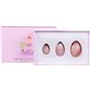 AOWNE Yoni Egg Set di uova di giada forate in quarzo rosa naturale, da donna, per esercizi di Kegel, sfere di cristallo per massaggio, quarzo rosa