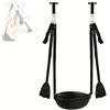 CSCLI 1 x Altalena regolabile in nylon nero, cuscino in morbida pelle, facile da installare