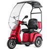 VELECO TURRIS CON CANOPY - Dispositivo di mobilità a 3 ruote - Completamente assemblato e pronto all'uso - Luci a LED - Display ad alto contrasto - Sistema di allarme (Rosso)