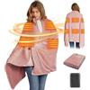 Qdreclod 160x90cm Coperta Riscaldante Senza Fili con Batteria 16000 mAh Flanella Scialle Termico Plaid Ricaricabile USB 3 Impostazioni di Calore, 6 Zone di Riscaldamento per Divano, Ufficio, Viaggi, Campeggio