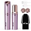 gurelax Depilazione facciale per donne, rasoio viso da donna (ricaricabile tramite USB) per mento, labbra, collo, ascelle e peluria di pesca, include 2 testine di ricambio