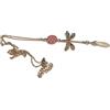 Generic Collana con libellula Japanese Waves in resina dorata e perle in acciaio inossidabile (Rosa)