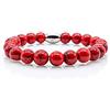 Handmade Bracciale turchese Bracciale con perline Bracciale rosso da donna uomo 8 mm in acciaio inossidabile